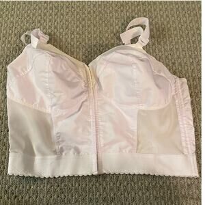 Exquisite Form Longline Bra 46DD White Poly Cotton Blend Cushioned Straps